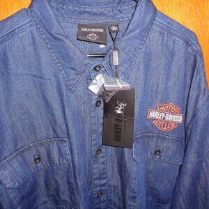 Harley Davidson Denim Long Sleeve Shirt size 4XL